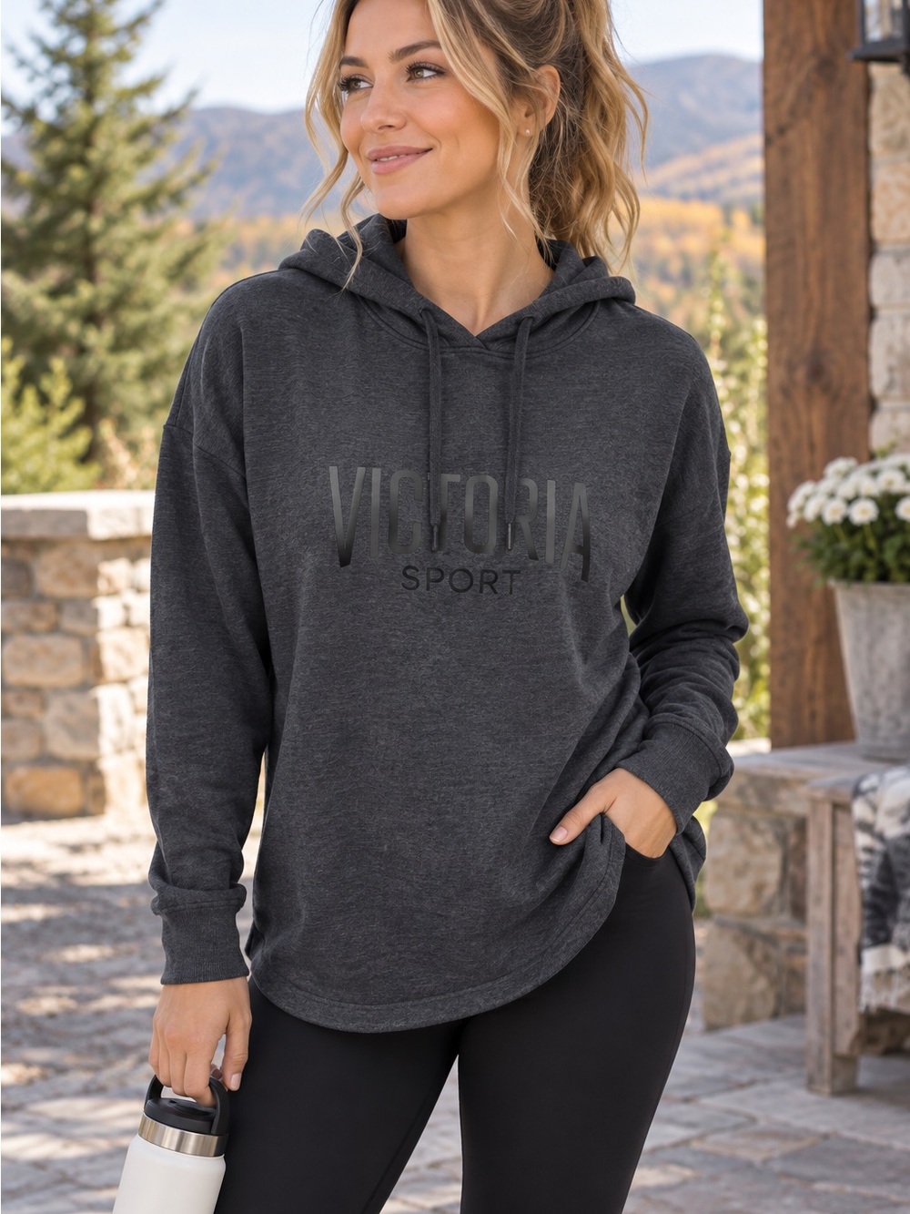 Victoria Sport Womens Hooded Sweatshirt Pullover Athleisure Hoodie M